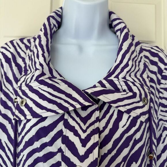 Chicos Zenergy Women’s Neema Jacket Purple Jasper Zhara Zebra Print - Picture 3 of 11